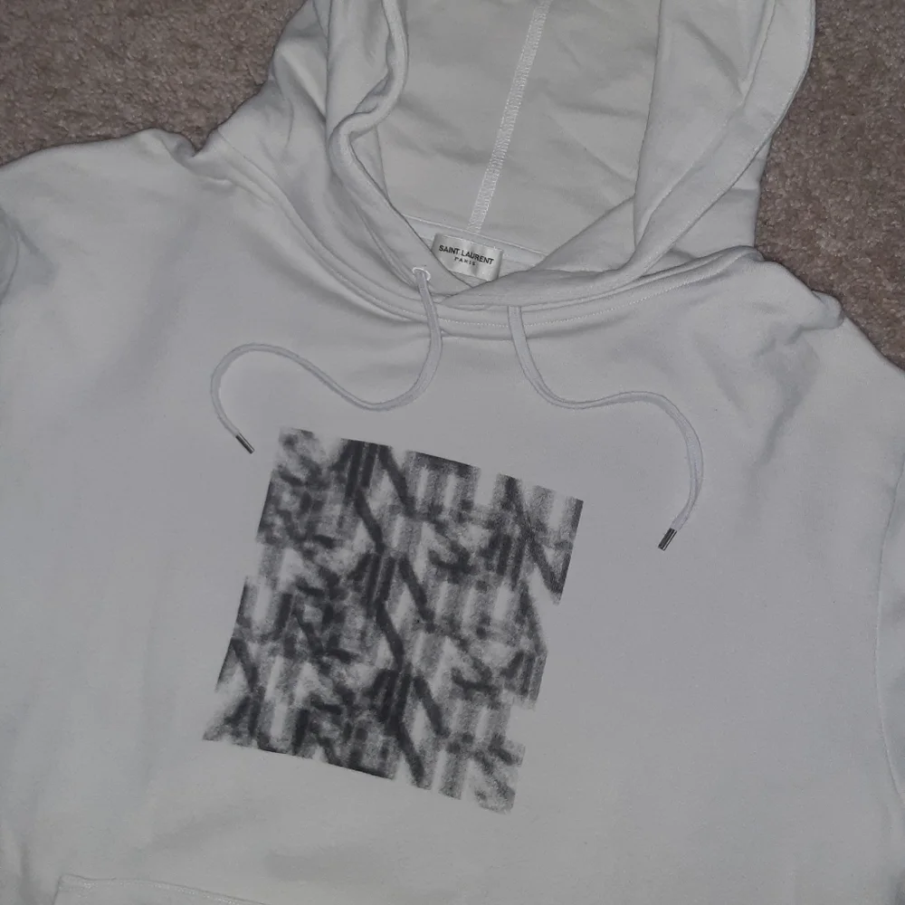 MEN'S SAINT LAURENT OPTICAL ILLUSION PRINT HOODIE - Picture 8 of 12